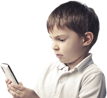 young boy on phone