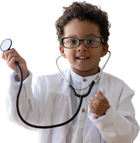 child with stethoscope