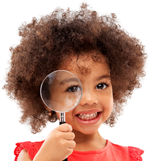 girl with magnifying glass