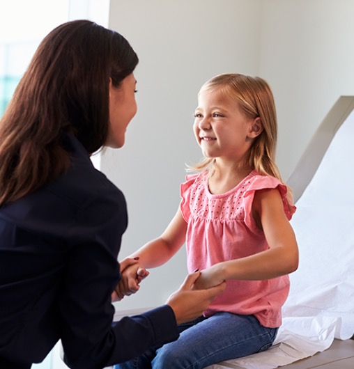 smiling child at doctor's